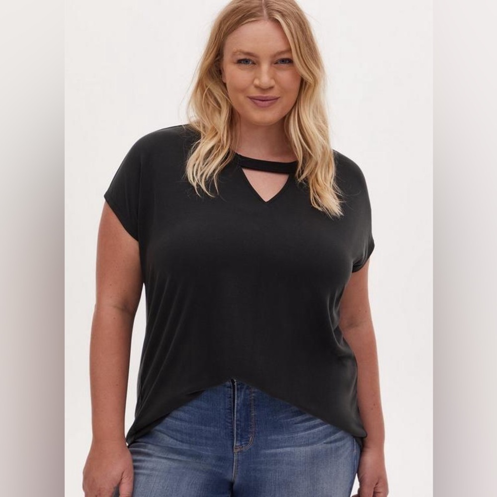 Torrid 3X Cupro Keyhole Dolman Tee Top